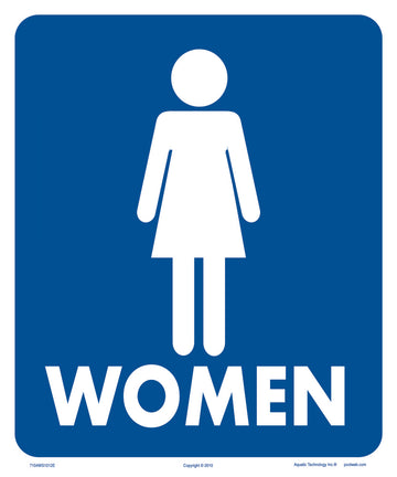 Women With Graphics Sign - 10 x 12 Inches on Styrene Plastic