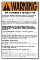 Hawaii Spa Warnings and Regulations Sign - 12 x 18 Inches on Styrene Plastic