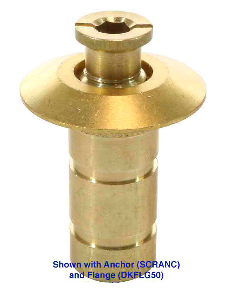 Screw-Type Brass Safety Cover Anchors and Flanges - Threaded - Pack of 5