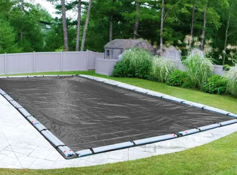 PoolStyle Silver/Black 30 x 50 Foot Winter Pool Cover