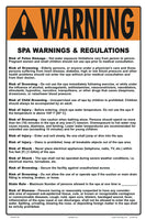 Iowa and Maryland Spa Warnings and Regulations Sign - 12 x 18 Inches on Styrene Plastic