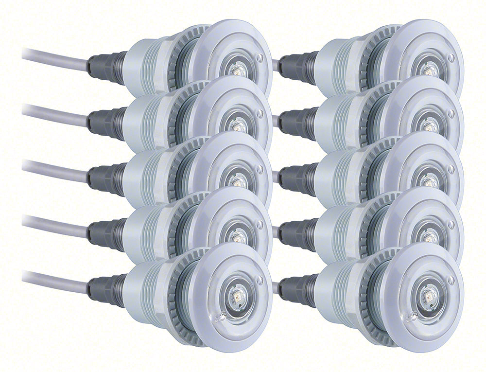 Micro RGB Color LED Accent Light Assembly 2 Watts - 12 VAC 80 Foot Cord - 10 Pack