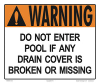 Do Not Enter Pool Warning Sign - 12 x 10 Inches on Heavy-Duty Aluminum