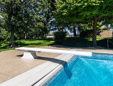 GX8 8 Foot Diving Board and 4-Bolt 14 Inch Base and Spring Combination Set - White