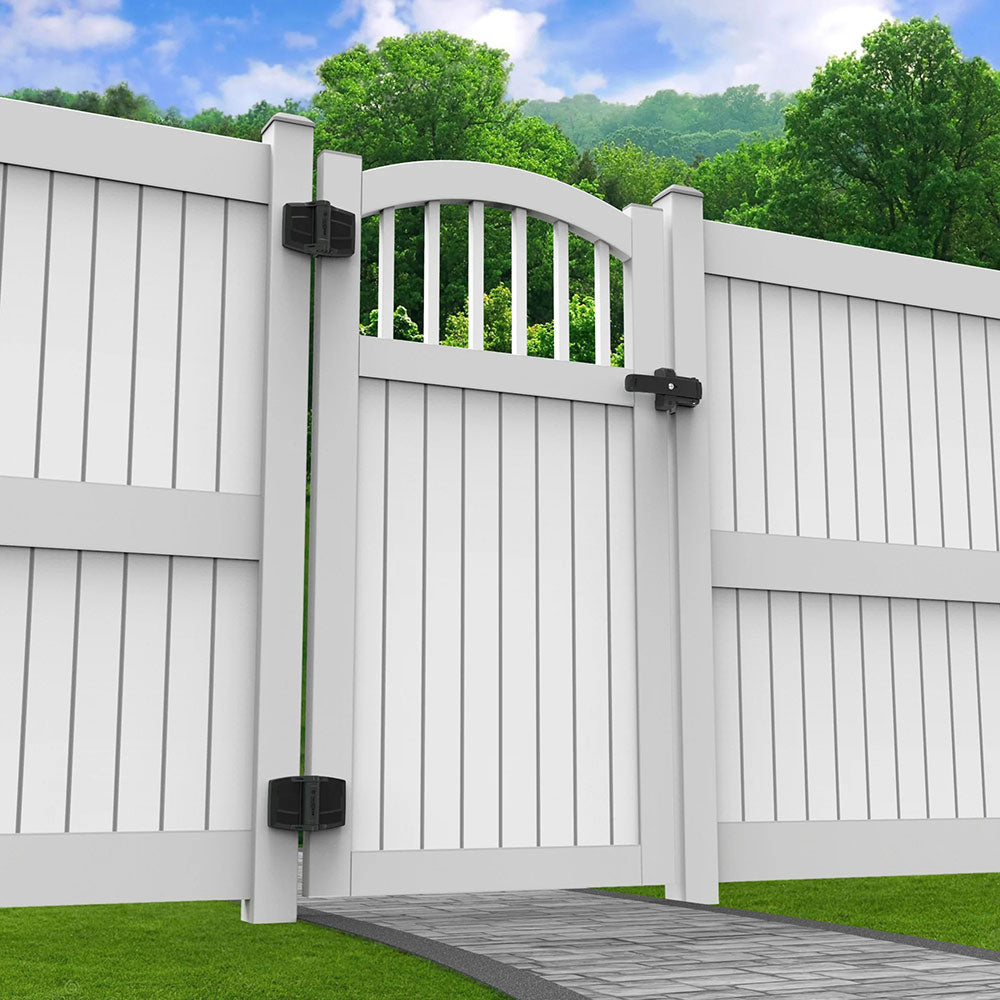 TruClose Heavy-Duty Multi-Adjust Vinyl or Wood Gate Hinges - White - Pair