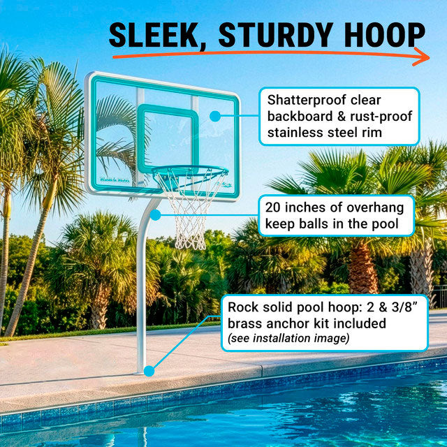 Deck Shoot Clear Deck Mounted Pool Basketball Game