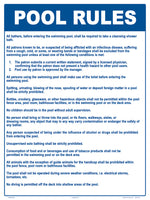 California Pool Rules Sign - 18 x 24 Inches on Styrene Plastic