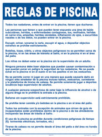 Pool Rules Sign in Spanish - 18 x 24 Inches on Heavy-Duty Aluminum