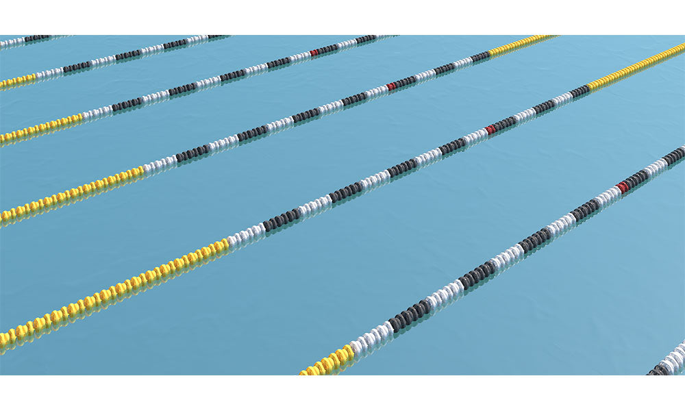 50 Meter Classic PRO Racing Lane Line Converts to 25 Meters and 25 Yards