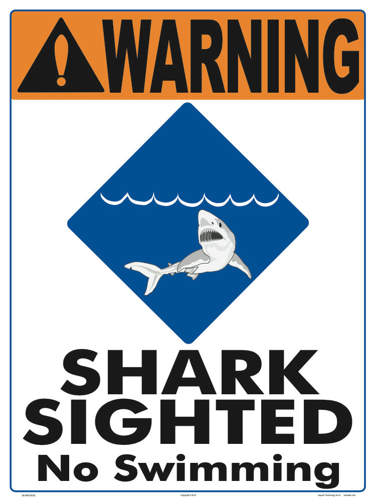 Shark Sighted Warning Sign - 18 x 24 Inches on Heavy-Duty Dibond Aluminum