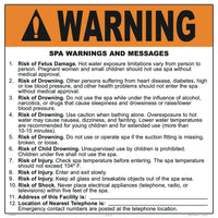 Georgia Spa Warnings and Messages Sign - 24 x 24 Inches on Styrene Plastic (Customize or Leave Blank)