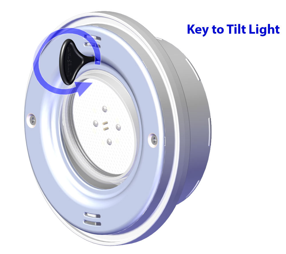 LiteStar SwimQuip Retro LED Light - 9 Watts - Blue - Gray Trim