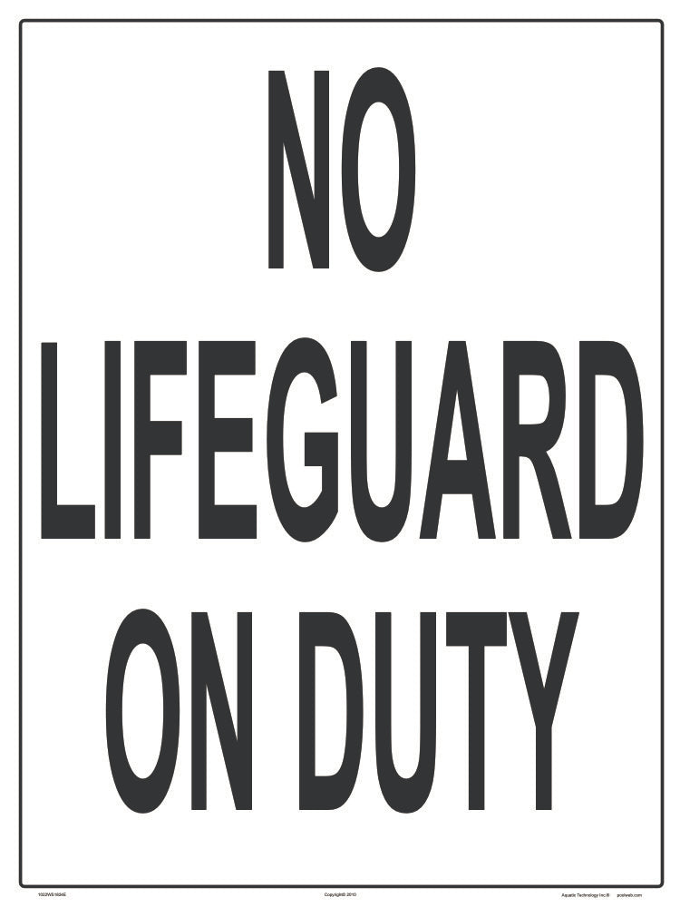 Montana No Lifeguard on Duty Sign - 18 x 24 Inches on Heavy-Duty Aluminum