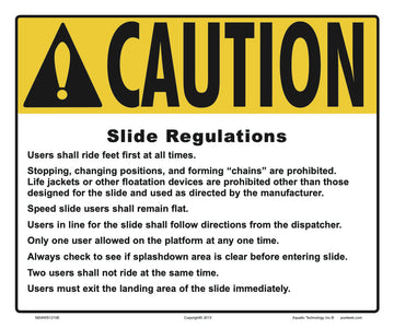 Ohio Slide Regulations Caution Sign - 12 x 10 Inches on Heavy-Duty Aluminum