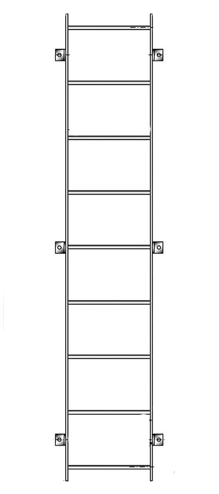 Tank Rack Module Ladder 160SSTL08R - Surge Tank Access Ladder - 8 Rung - Neptune Benson