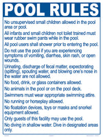 Maine Pool Rules for Diving Pools Sign - 18 x 24 Inches on Styrene Plastic