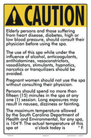 South Carolina Spa Caution Sign With Temperature Postings - 12 x 18 Inches on Heavy-Duty Aluminum