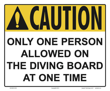 One Person on Board Caution Sign - 12 x 10 Inches on Styrene Plastic