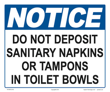Notice Do Not Deposit Sign - 12 x 10 Inches on Styrene Plastic