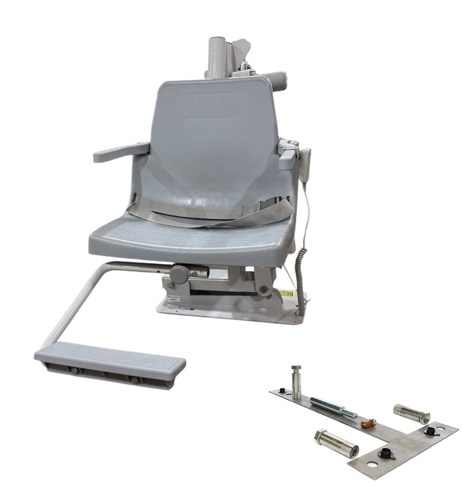 Commercial C-375 Pool Lift With Tri-Point Drop-In Anchor - 375 Pound Capacity