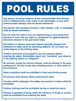 New Jersey Pool Rules Sign - 18 x 24 Inches on Heavy-Duty Aluminum