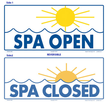 Spa Open/Closed Double-Sided Sign - 12 x 6 Inches on Styrene Plastic