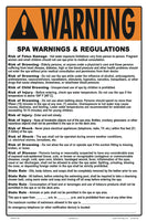 Colorado Spa Warnings and Regulations Sign - 12 x 18 Inches on Styrene Plastic (Customize or Leave Blank)
