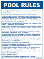 Oklahoma Pool Rules Sign - 18 x 24 Inches on Heavy-Duty Aluminum