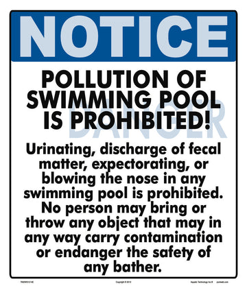 Notice New York Pollution Statement Sign - 12 x 14 Inches on Styrene Plastic