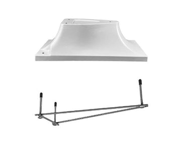 Global 3-Bolt Diving Board Base With Jig for 6-Foot Board - White