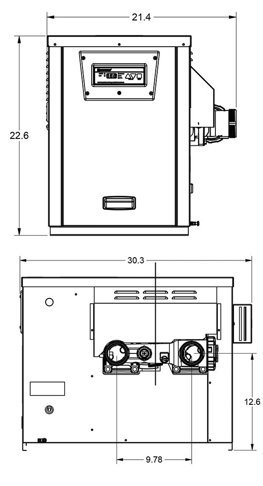 Universal H-Series 135,000 BTUs Aboveground Low NOx Pool Heater - Natural Gas