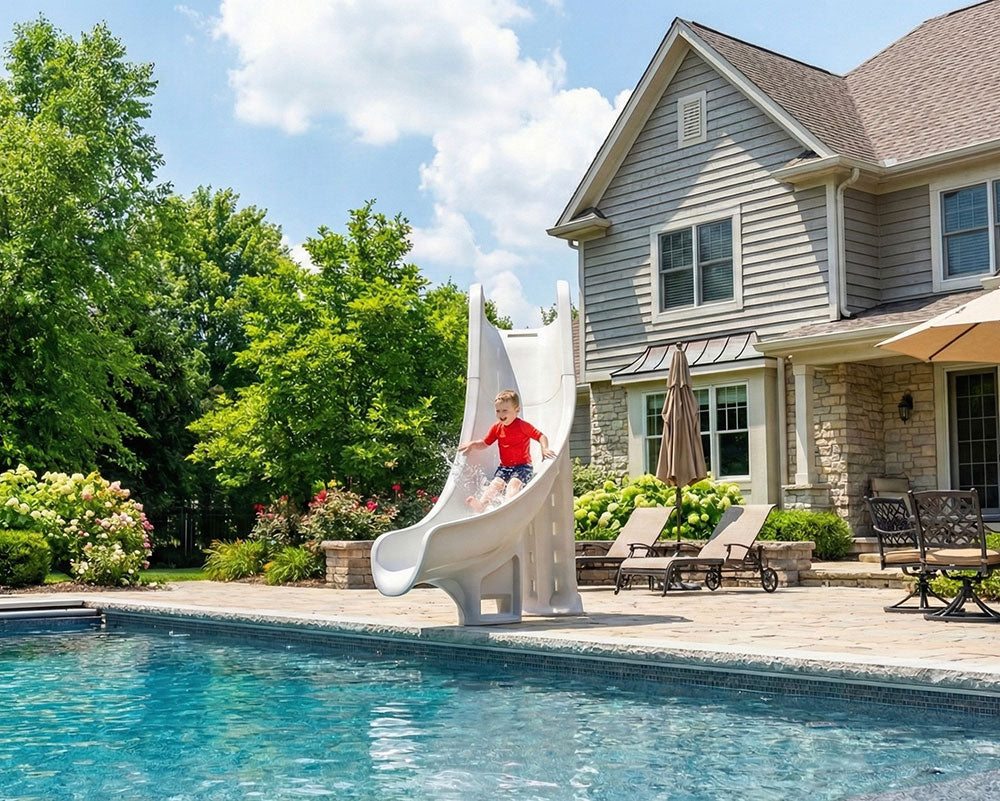 Bad Axe X7 Water Slide Left Turn - 7 Feet - Silver Quartz