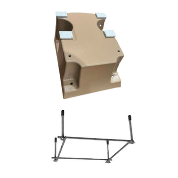 Global 4-Bolt Diving Board Base With Jig for 6- or 8-Foot Board - 12-Inch Pattern - Sand