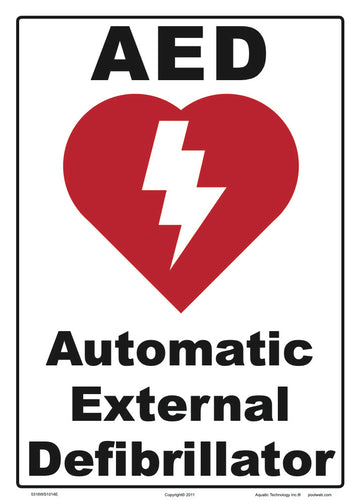 AED Sign - 10 x 14 Inches on Heavy-Duty Aluminum