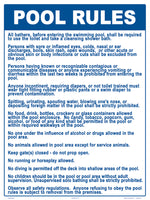 Arizona Pool Rules Sign - 18 x 24 Inches on Heavy-Duty Aluminum