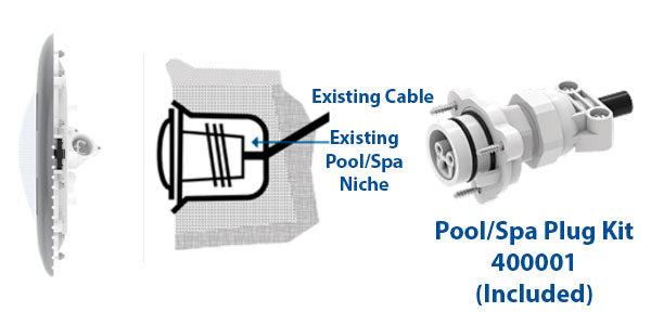 Vivid 360 Jandy Retro LED Pool Light Kit With Plug - 30 Watts - Multicolor