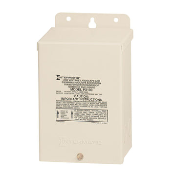 Light Transformer 120 VAC and 12-14 VAC - 100 Watts - Beige Steel Enclosure