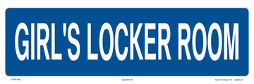 Girl's Locker Room Sign - 12 x 04 Inches on Styrene Plastic