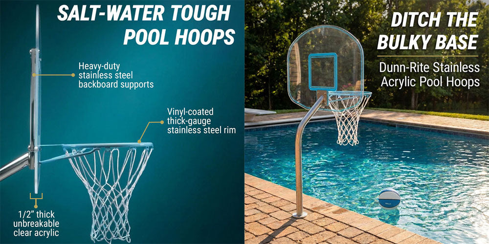Clear Hoop Jr. Pool Basketball Game for 1.90 Inch Anchor - Not Included
