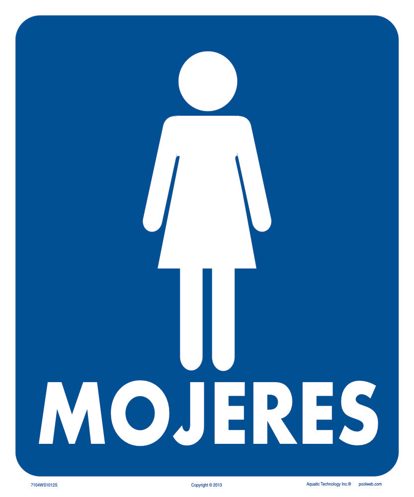 Women With Graphics Sign in Spanish - 10 x 12 Inches on Heavy-Duty Aluminum