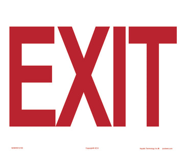 Exit Sign OSHA Approved With 6 Inch Lettering - 12 x 10 Inches on Styrene Plastic