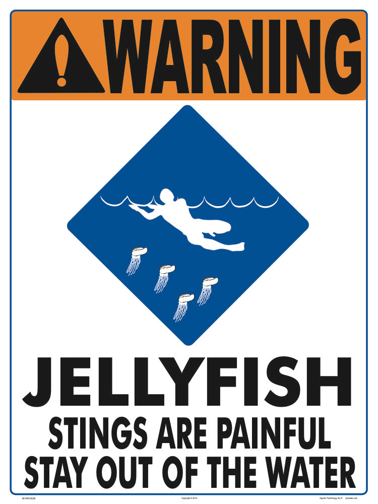 Jellyfish Warning Sign - 18 x 24 Inches on Heavy-Duty Dibond Aluminum