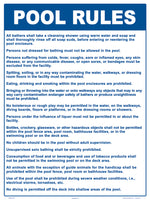 Nevada Pool Rules Sign - 18 x 24 Inches on Styrene Plastic