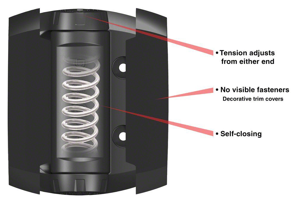 TruClose S3 Self-Closing Metal-to-Wood Gate Hinges - Black - Pair