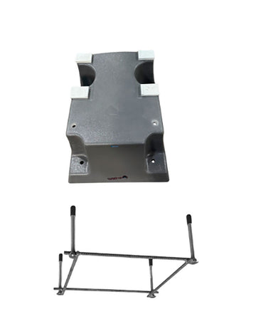 Global 4-Bolt Diving Board Base With Jig for 6- or 8-Foot Board - 12-Inch Pattern - Gray