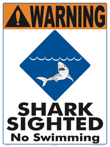 Shark Sighted Warning Sign - 18 x 24 Inches on Heavy-Duty Aluminum