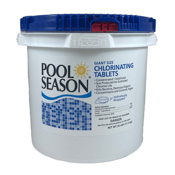Pool Season Chlorinating Tablets Wrapped - 3 Inch -  25 Lb. Bucket
