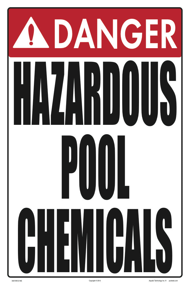 Danger Hazardous Chemicals Sign - 12 x 18 Inches on Styrene Plastic