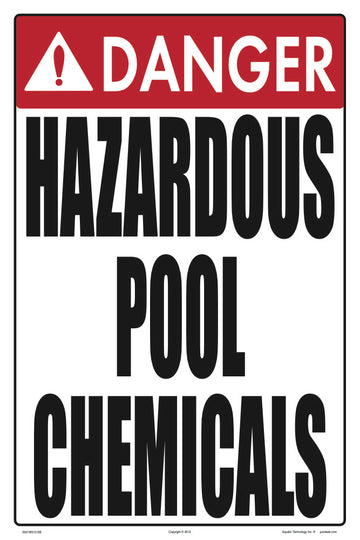 Danger Hazardous Chemicals Sign - 12 x 18 Inches on Styrene Plastic