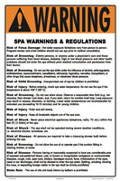 Massachusetts Spa Warnings and Regulations Sign - 12 x 18 Inches on Styrene Plastic